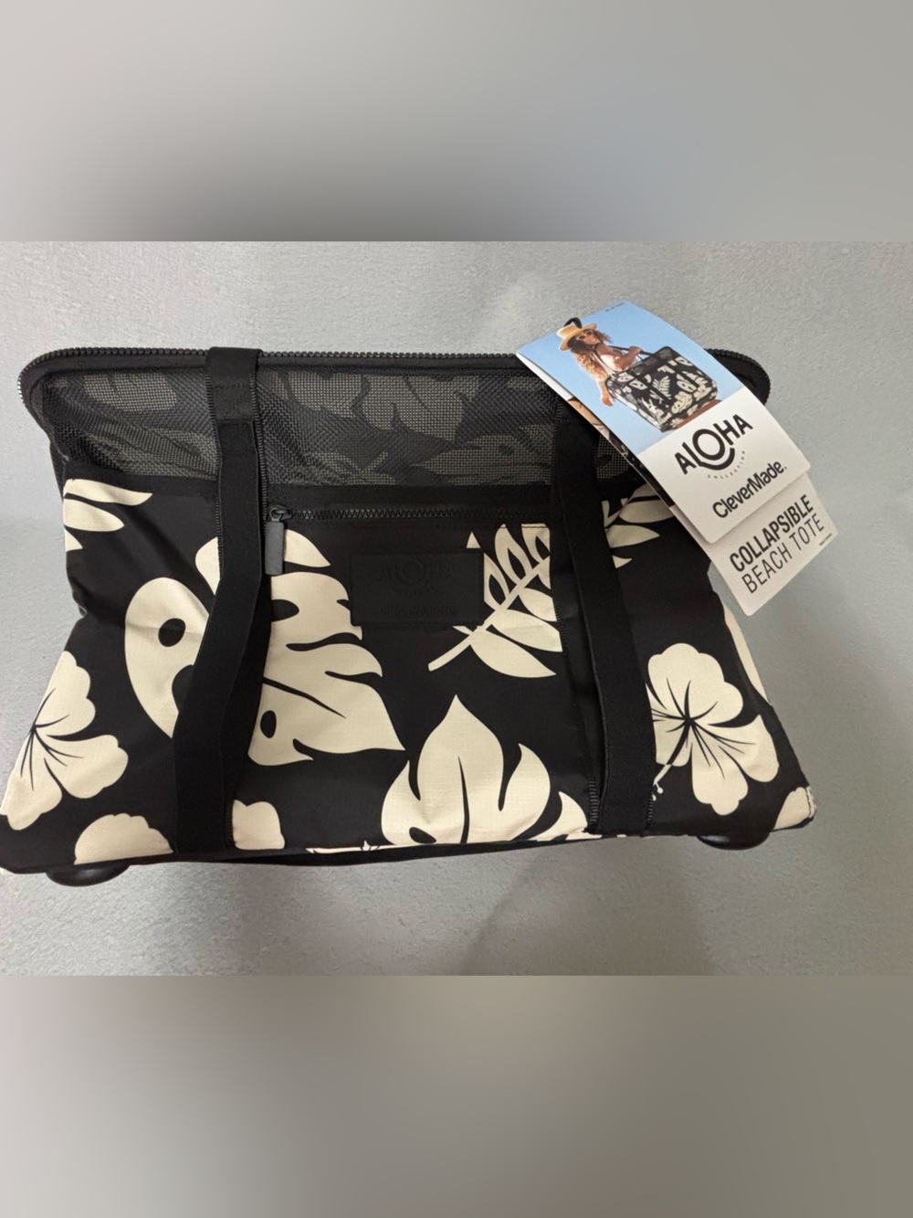 Aloha Collection Costco Exclusive Beach Tote Hawaii  Grocery Tote (Black)